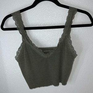 Forest Green croppd tank top